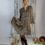 Chiffon dress with lining, loose asymmetrical fit FW21-721. Marina V. France