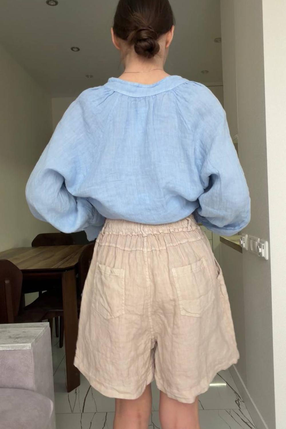 Capuccino linen shorts capuccino_lisans
