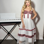 Corset dress with embroidery