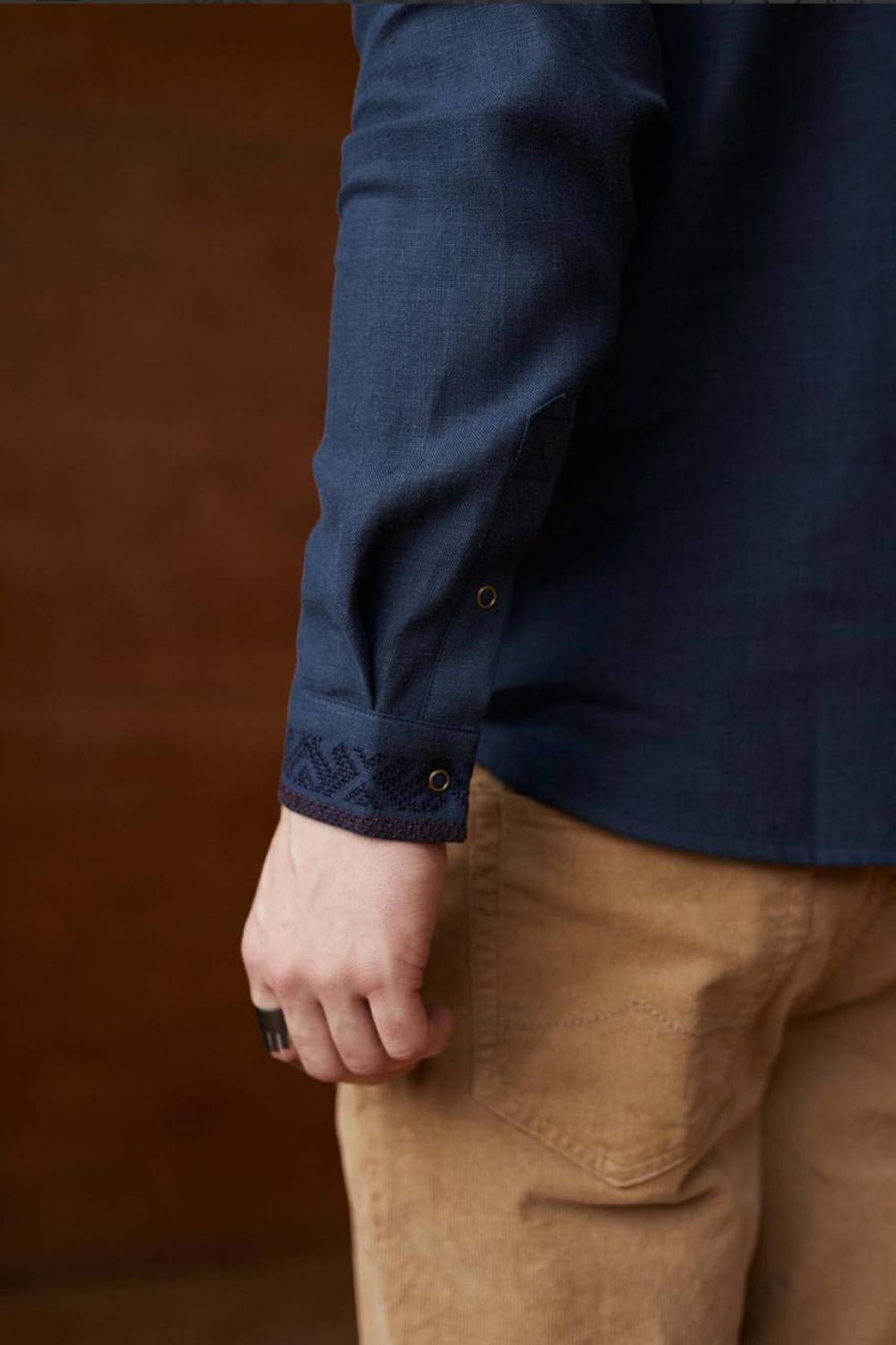 Men's embroidered linen shirt
