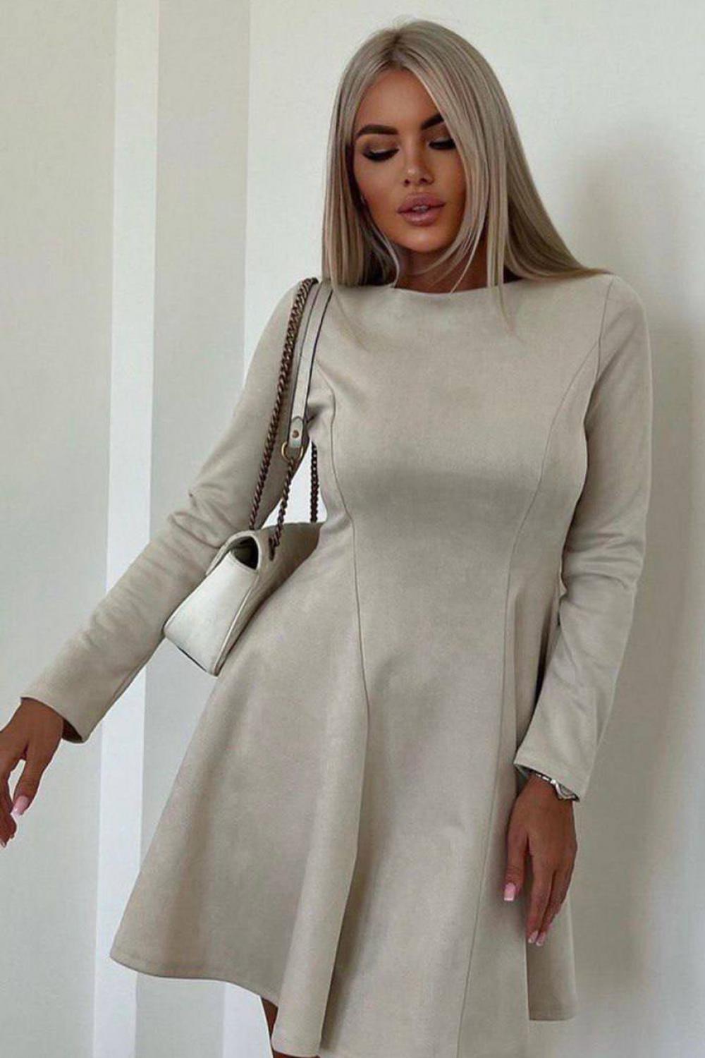Сукня замшева бежева Le'Katrin 5275
