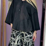 Black viscose printed pants