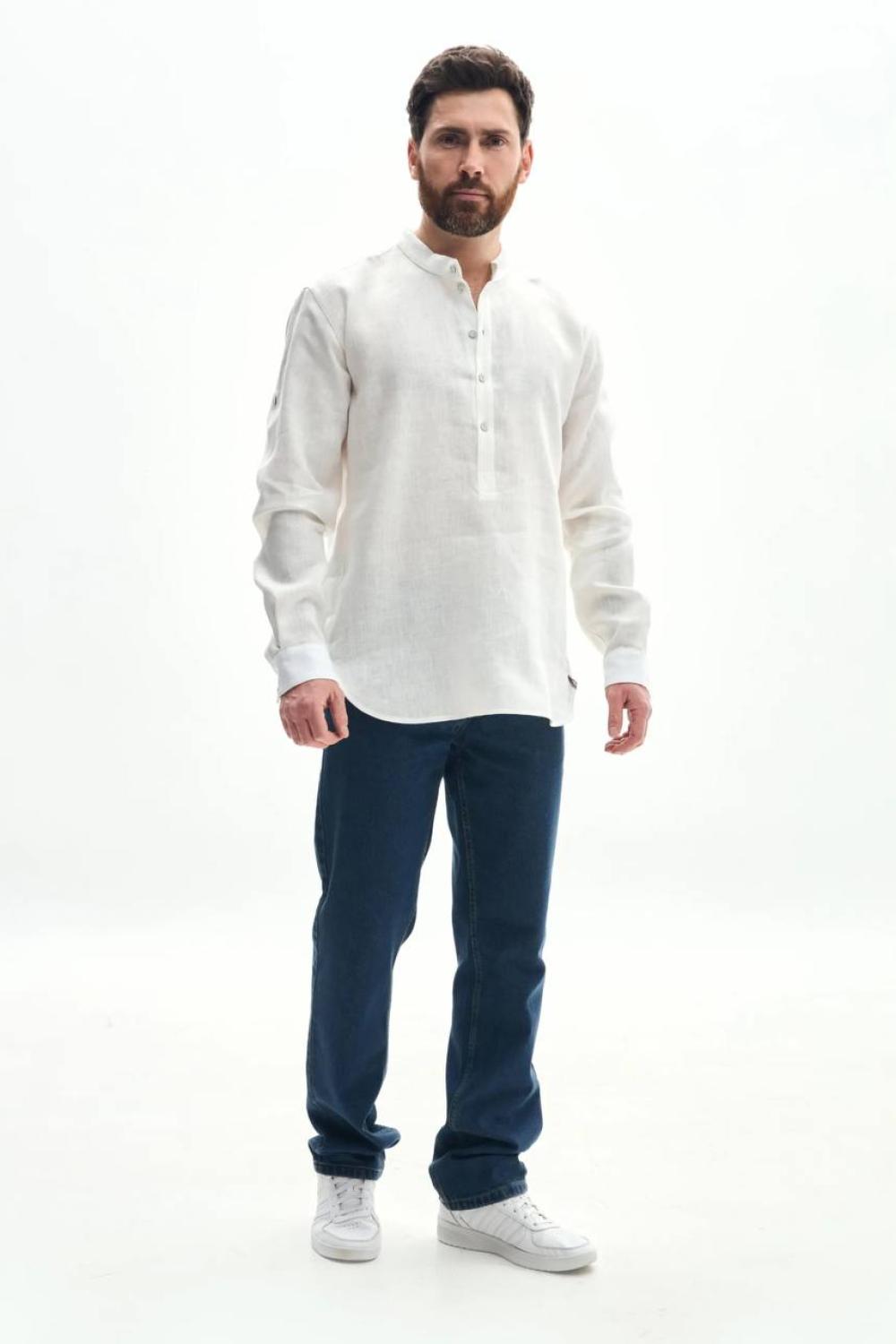 Men's embroidered shirt white