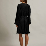 Black dress made of technicolor fabric