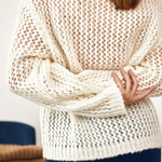 Women's white openwork sweater 2329 BELLISE
