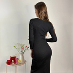 Black romantic silhouette dress with corset 1430 Artmon