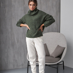 Women's warm sweater in khaki color 2020 BELLISE