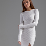 Milk knitted silhouette dress 1418.3 Artmon