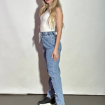 Blue jeans with elastic band