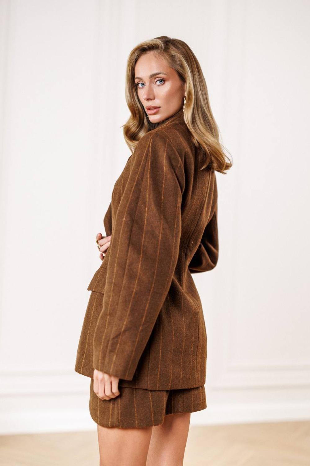 Suit with jacket and wool skirt 562_choco