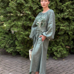 Сукня вишиванка оливкова