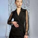 Black cocktail mini dress-jacket Exclusive