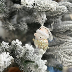 New Year's hanging toy / Teddy bear with a Christmas tree. 9 cm