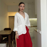 White linen jacket white_long