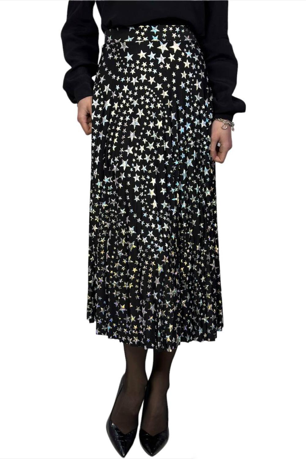 Pleated skirt with silver IMPERIAL stars