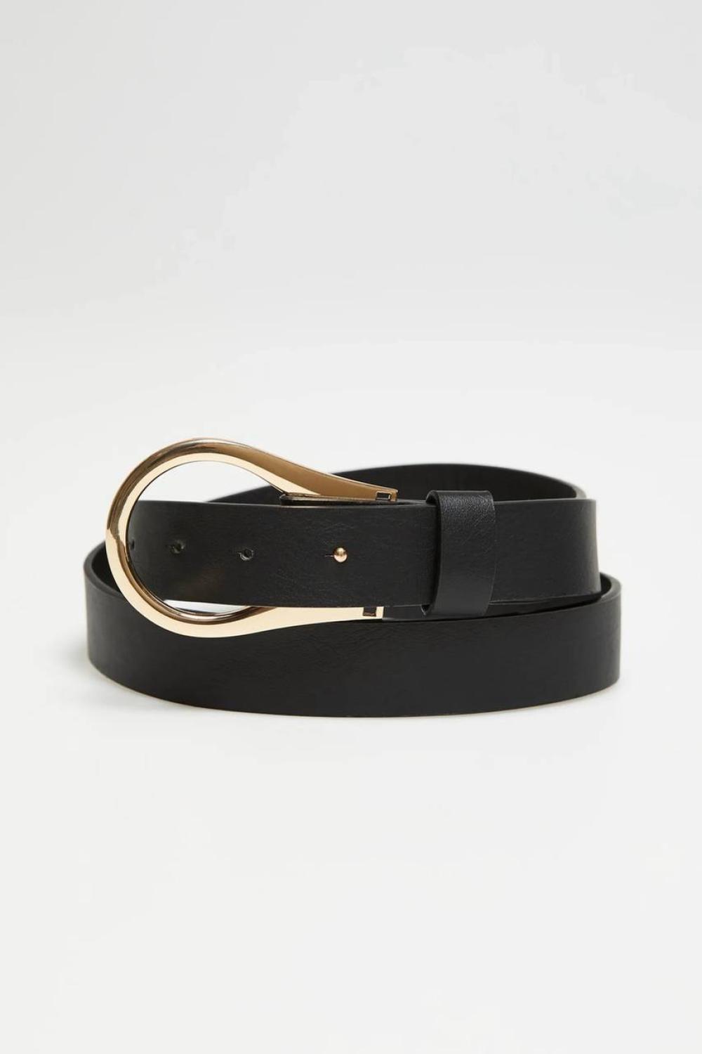Black belt made of premium quality eco-leather