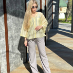 Yellow translucent blouse