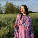 Сукня-вишиванка рожева Троянди