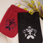 An embroidered accessory pocket
