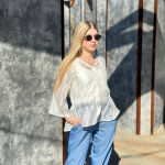 White translucent blouse