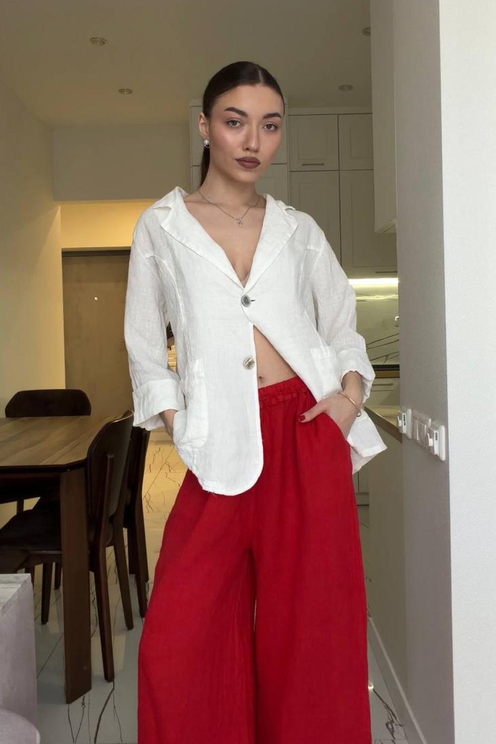 White linen jacket white_long