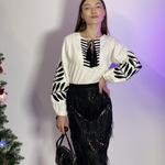 Black skirt with feathers FRIDA NocheMio