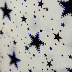 Blouse is printed with blue rhinestones