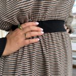 Petro Soroka knitted beige checkered dress