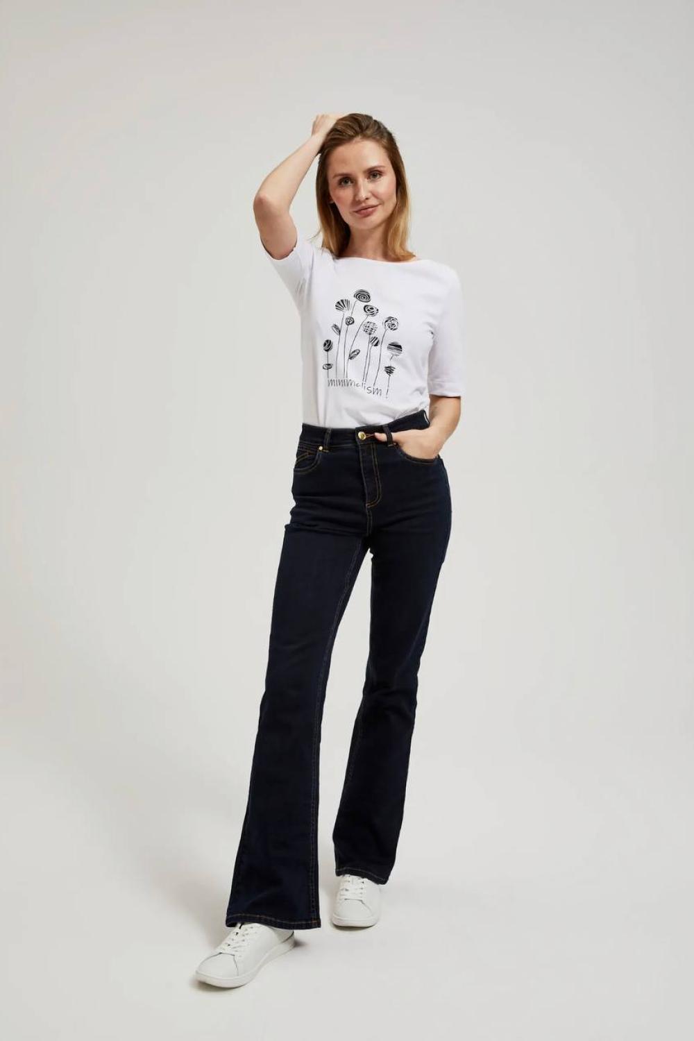Cotton T-shirt white with print MOODO