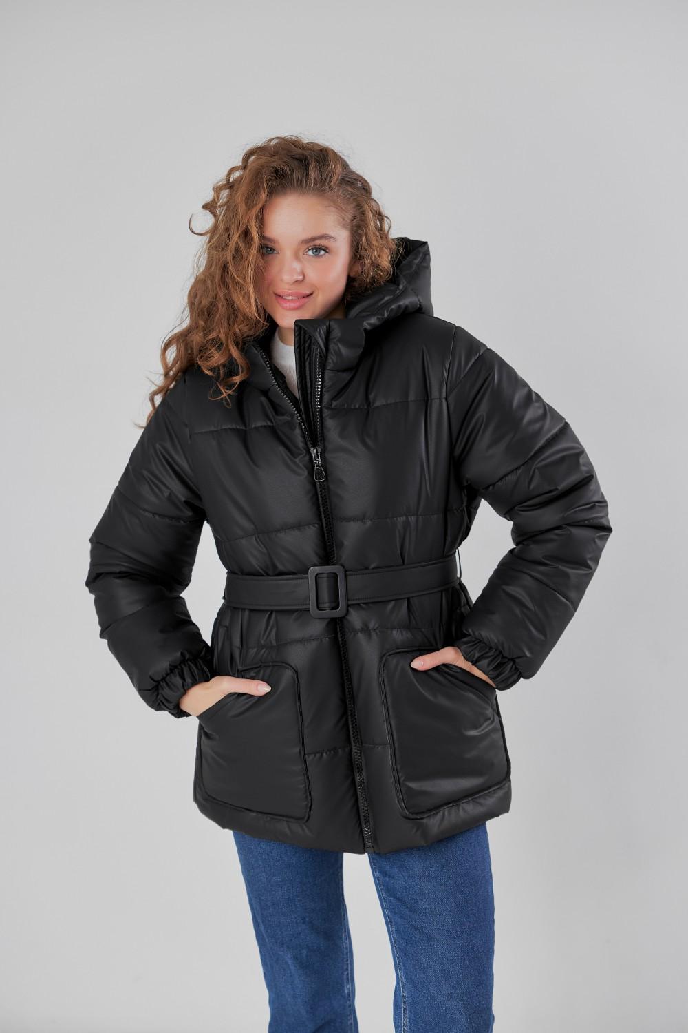 Winter Women's Black Jacket with Pockets 354-01 Hardy