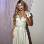 Cream ballerina evening dress