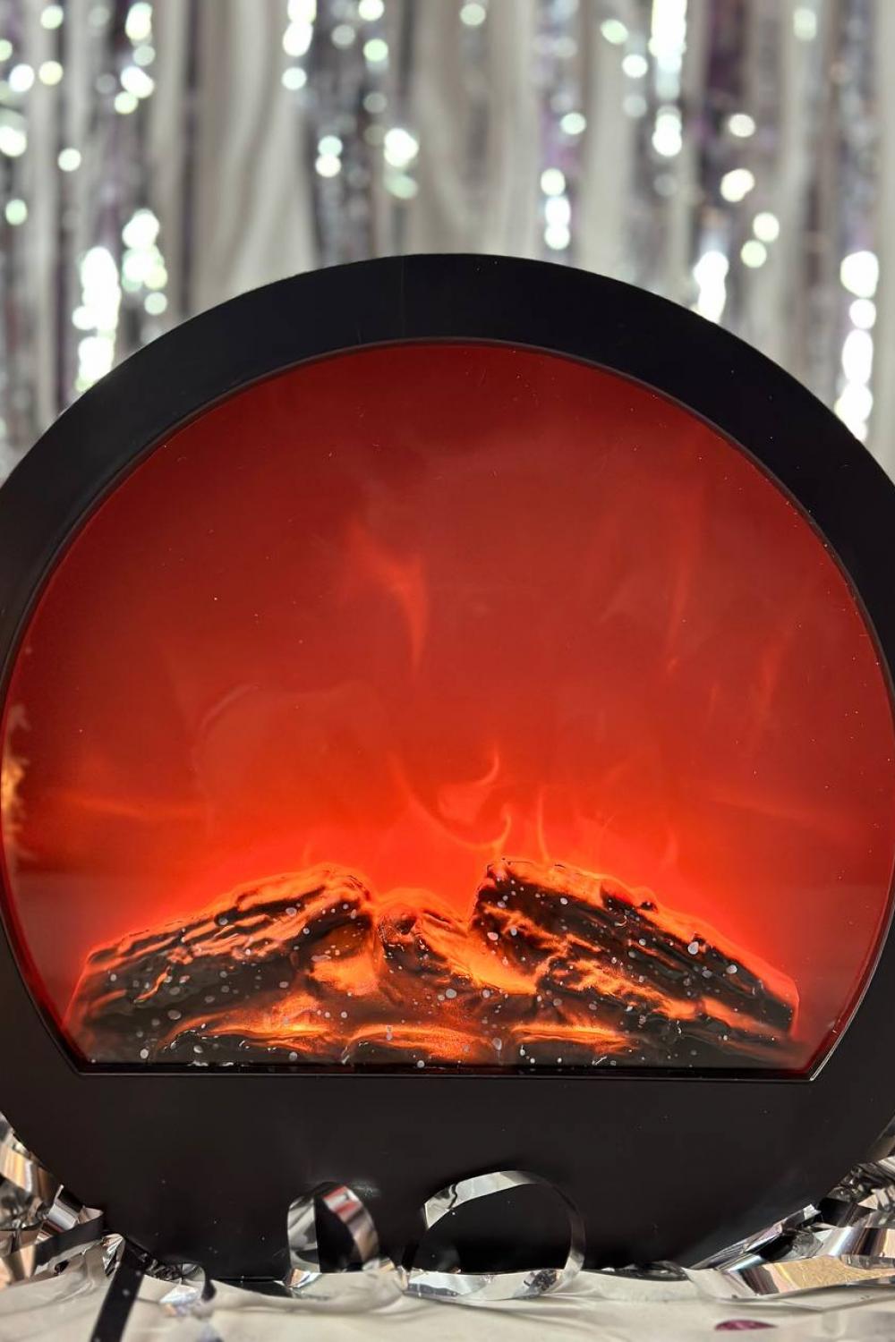 Decorative LED fireplace 25*9*23 cm, battery operated. Living flame effect