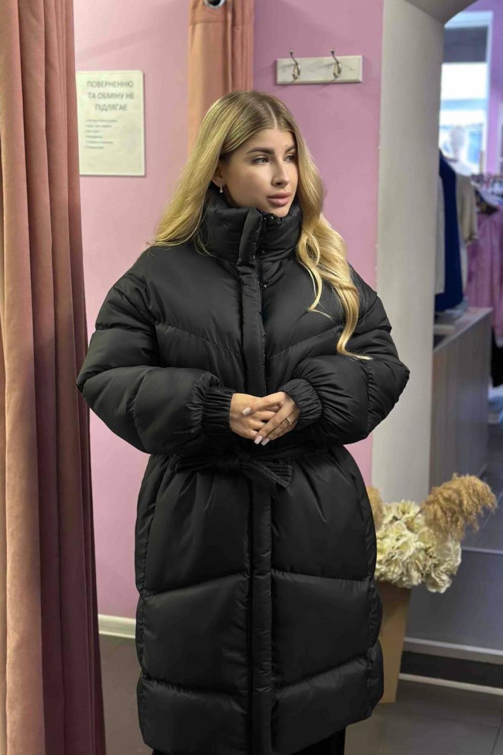 Winter black women's down jacket