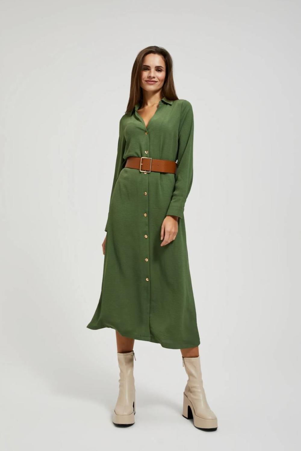 Khaki shirt dress MOODO