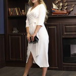 White midi dress