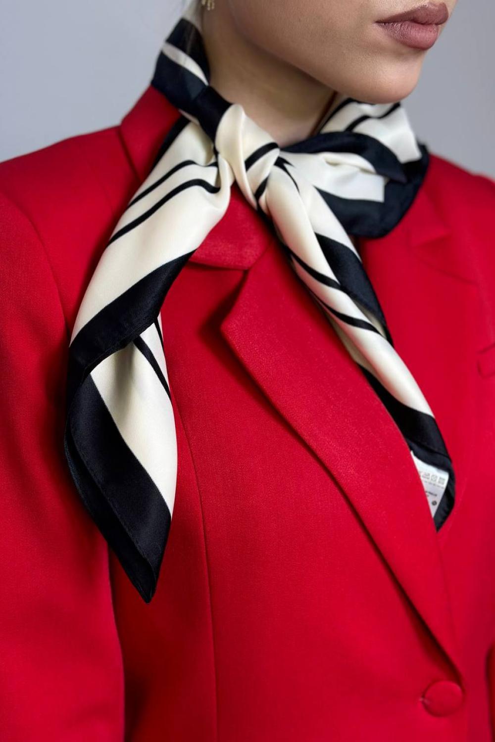 A black vanila silk scarf with print MOODO