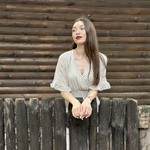 Dress in pea chiffon Moodo L-SU-4035