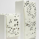 Milk scarf with silver print  MOODO