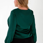 Emerald silk blouse