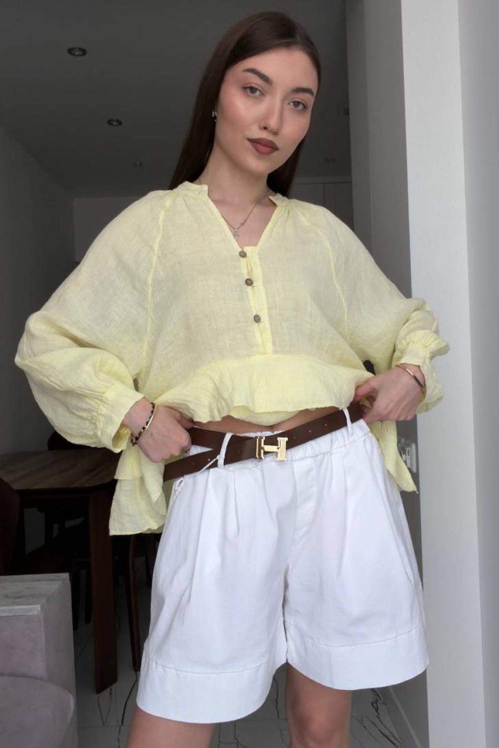 White cotton shorts livans_white