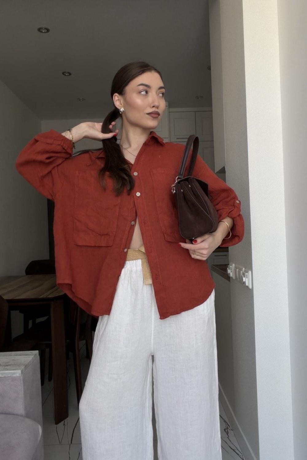 Ecru  linen palazzo pants ecru_pants