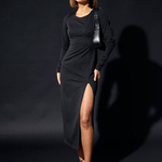 Midi knitted dress with a slit on the left leg 1420 Artmon