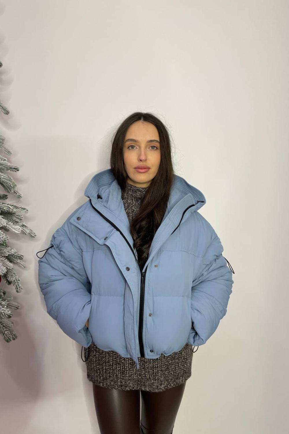 Grey-blue short vest jacket