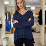 Blue loose-fit jumper SS21-055-K-Realiz