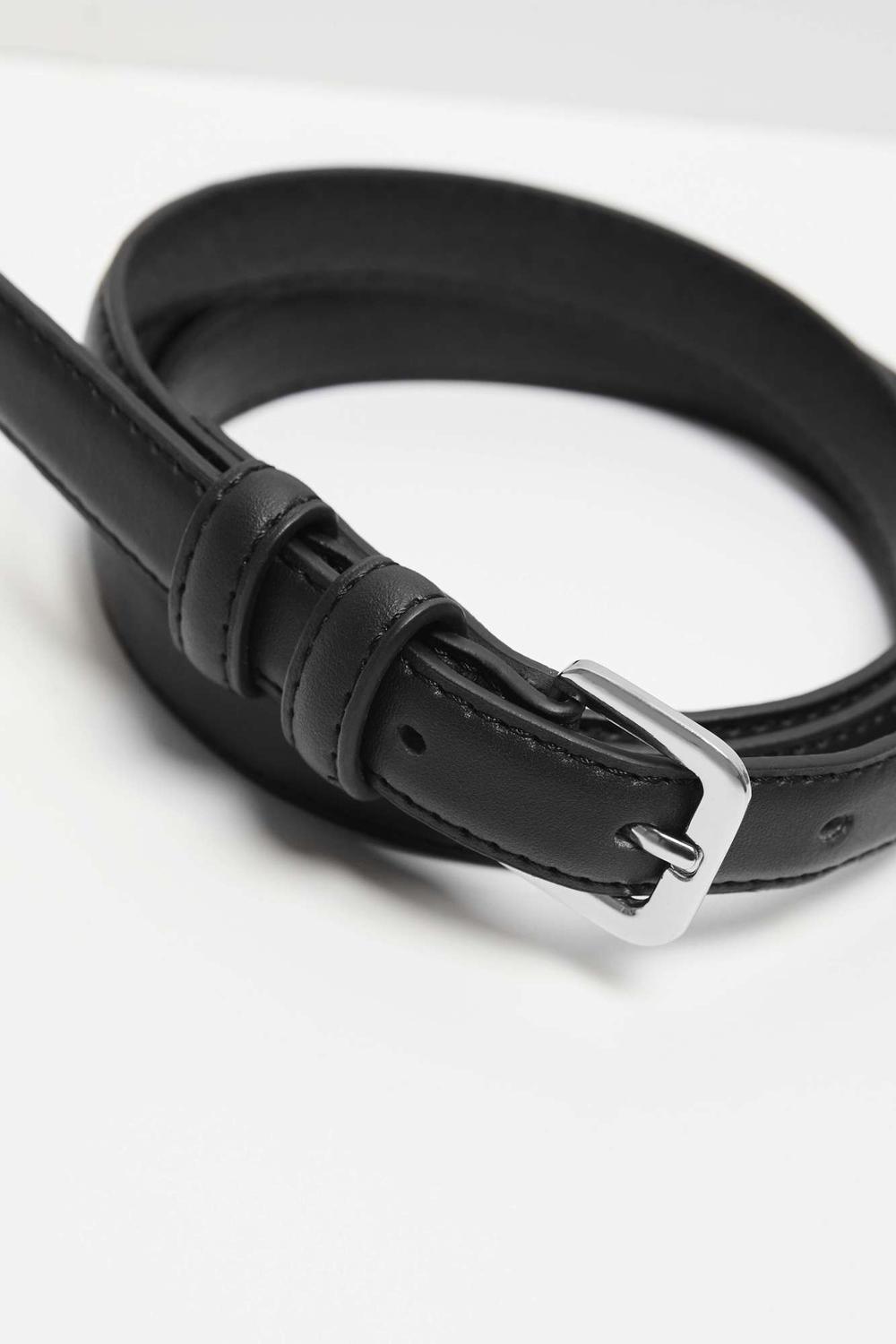 Black eco-leather belt for women L-PA-4006 MOODO