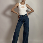 Джинси Wide Leg синього кольору 4003