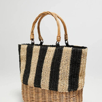 Black and white beach bag