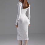 Milk knitted silhouette dress 1418.3 Artmon