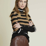 Camel golf shirt with black stripes FW20-005-K-Realiz