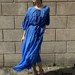 Dress with embroidery in electric color 07995 MAXA